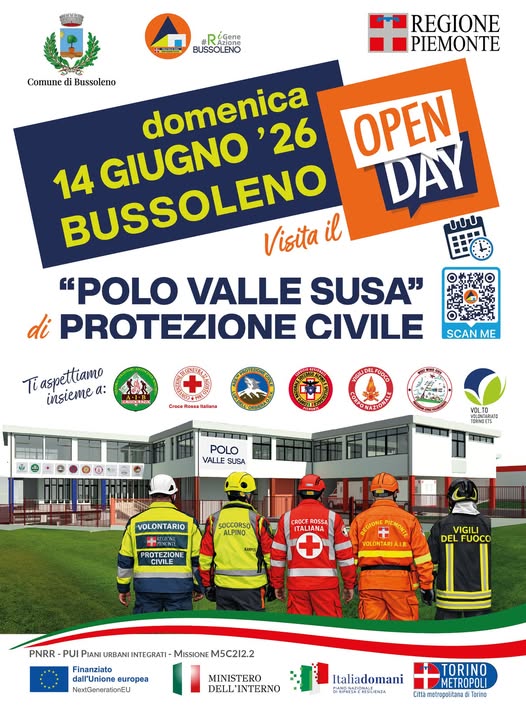 Domenica 14 giugno l’Open Day della Protezione Civile a Bussoleno